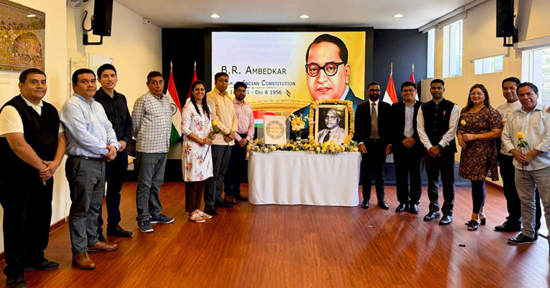Ambassador & Embassy Officials paid respects to Dr Babasaheb Ambedkar on the occasion of his birth anniversary
